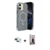 MARSİLYAN™- iPhone 11 Kılıf Eksen Çizgi - Siyah Bilvis Hayalet Cam Ekran Koruyucu + Pers Alüminyum Kamera Lens - LT