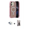 MARSİLYAN™- iPhone 11 Kılıf Eksen Çizgi - Siyah Bilvis Hayalet Cam Ekran Koruyucu + Pers Alüminyum Kamera Lens - LT
