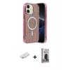 MARSİLYAN™- iPhone 11 Kılıf Eksen Çizgi - Siyah Bilvis Hayalet Cam Ekran Koruyucu + Renkli Kamera Lens Koruma Cam - SI