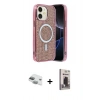 MARSİLYAN™- iPhone 11 Kılıf Eksen Çizgi - Siyah Bilvis Hayalet Cam Ekran Koruyucu + Pers Alüminyum Kamera Lens - YL