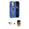 MARSİLYAN™- iPhone 11 Kılıf Eksen Çizgi - Siyah Buffer Cam Ekran Koruyucu + Pers Alüminyum Kamera Lens - KI
