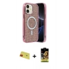 MARSİLYAN™- iPhone 11 Kılıf Eksen Çizgi - Siyah Buffer Cam Ekran Koruyucu + Rainbow Kamera Lens Koruma Cam - KI