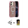 MARSİLYAN™- iPhone 11 Kılıf Eksen Çizgi - Siyah Buffer Cam Ekran Koruyucu + Raze Metal Kamera Lens - GS