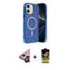 MARSİLYAN™- iPhone 11 Kılıf Eksen Çizgi - Siyah Buffer Cam Ekran Koruyucu + Raze Metal Kamera Lens - SH