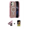 MARSİLYAN™- iPhone 11 Kılıf Eksen Çizgi - Siyah Buffer Cam Ekran Koruyucu + Raze Metal Kamera Lens - SH