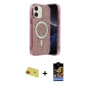 MARSİLYAN™- iPhone 11 Kılıf Eksen Çizgi - Siyah Buffer Hayalet Cam Ekran Koruyucu + Rainbow Kamera Lens Koruma Cam - KI