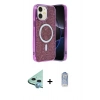 MARSİLYAN™- iPhone 11 Kılıf Eksen Çizgi - Siyah Joko Magic 5D Cam + Mavi Raze Metal Kamera Lens