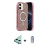 MARSİLYAN™- iPhone 11 Kılıf Eksen Çizgi - Siyah Joko Magic 5D Cam + Mavi Raze Metal Kamera Lens