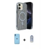 MARSİLYAN™- iPhone 11 Kılıf Eksen Çizgi - Siyah Joko Magic 5D Cam + Neon Fosforlu Kamera Lens - MI
