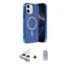 MARSİLYAN™- iPhone 11 Kılıf Eksen Çizgi - Siyah Joko Magic 5D Cam + Raze Metal Kamera Lens - GS