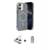 MARSİLYAN™- iPhone 11 Kılıf Eksen Çizgi - Siyah Joko Magic 5D Cam + Raze Metal Kamera Lens - GS