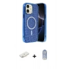 MARSİLYAN™- iPhone 11 Kılıf Eksen Çizgi - Siyah Joko Magic 5D Cam + Renkli Kamera Lens Koruma Cam - SI