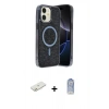 MARSİLYAN™- iPhone 11 Kılıf Eksen Çizgi - Siyah Joko Magic 5D Cam + Renkli Kamera Lens Koruma Cam - TU