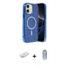 MARSİLYAN™- iPhone 11 Kılıf Eksen Çizgi - Siyah Joko Magic 5D Cam + Renkli Kamera Lens Koruma Cam - YL