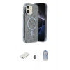 MARSİLYAN™- iPhone 11 Kılıf Eksen Çizgi - Siyah Joko Magic 5D Cam + Sarı Renkli Kamera Lens Koruma Cam