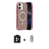 MARSİLYAN™- iPhone 11 Kılıf Eksen Çizgi - Siyah Joko Magic 5D Cam + PVD Metal Kamera Lens - SH