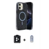 MARSİLYAN™- iPhone 11 Kılıf Eksen Çizgi - Siyah Joko Magic 5D Cam + PVD Metal Kamera Lens - SH