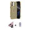 MARSİLYAN™- iPhone 11 Kılıf Eksen Çizgi - Siyah Joko Magic 5D Cam + Raze Metal Kamera Lens - SH