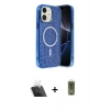 MARSİLYAN™- iPhone 11 Kılıf Eksen Çizgi - Siyah Joko Magic 5D Hayalet Cam + Kamera Lens Koruma Cam - SF