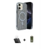MARSİLYAN™- iPhone 11 Kılıf Eksen Çizgi - Siyah Joko Magic 5D Hayalet Cam + Kamera Lens Koruma Cam - SF
