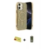 MARSİLYAN™- iPhone 11 Kılıf Eksen Çizgi - Siyah Joko Magic 5D Hayalet Cam + Rainbow Kamera Lens Koruma Cam - KI