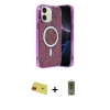 MARSİLYAN™- iPhone 11 Kılıf Eksen Çizgi - Siyah Joko Magic 5D Hayalet Cam + Rainbow Kamera Lens Koruma Cam - KI