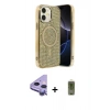 MARSİLYAN™- iPhone 11 Kılıf Eksen Çizgi - Siyah Joko Magic 5D Hayalet Cam + Raze Metal Kamera Lens - MR