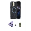 MARSİLYAN™- iPhone 11 Kılıf Eksen Çizgi - Siyah Joko Magic 5D Hayalet Cam + Raze Metal Kamera Lens - MR