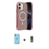 MARSİLYAN™- iPhone 11 Kılıf Eksen Çizgi - Siyah Joko Magic 5D Hayalet Cam + Neon Fosforlu Kamera Lens - YL