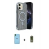 MARSİLYAN™- iPhone 11 Kılıf Eksen Çizgi - Siyah Joko Magic 5D Hayalet Cam + Neon Fosforlu Kamera Lens - YL