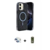 MARSİLYAN™- iPhone 11 Kılıf Eksen Çizgi - Siyah Joko Magic 5D Hayalet Cam + Pers Alüminyum Kamera Lens - GI