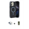 MARSİLYAN™- iPhone 11 Kılıf Eksen Çizgi - Siyah Joko Magic 5D Hayalet Cam + Pers Alüminyum Kamera Lens - LT