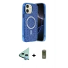 MARSİLYAN™- iPhone 11 Kılıf Eksen Çizgi - Siyah Joko Magic 5D Hayalet Cam + Raze Metal Kamera Lens - MI