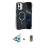 MARSİLYAN™- iPhone 11 Kılıf Eksen Çizgi - Siyah Joko Magic 5D Hayalet Cam + Raze Metal Kamera Lens - MI
