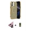 MARSİLYAN™- iPhone 11 Kılıf Eksen Çizgi - Siyah Joko Magic 5D Hayalet Cam + Raze Metal Kamera Lens - SH
