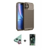 MARSİLYAN™- iPhone 11 Kılıf Eksen Form Prime - Şeffaf 360 Full Body Arka Koruyucu + Kırmızı Raze Metal Kamera Lens