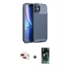 MARSİLYAN™- iPhone 11 Kılıf Eksen Form Prime - Şeffaf 360 Full Body Arka Koruyucu + Pers Alüminyum Kamera Lens - KI