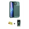 MARSİLYAN™- iPhone 11 Kılıf Eksen Form Prime - Şeffaf 360 Full Body Arka Koruyucu + Rainbow Kamera Lens Koruma Cam - KI