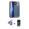 MARSİLYAN™- iPhone 11 Kılıf Eksen Form Prime - Şeffaf 360 Full Body Arka Koruyucu + Raze Metal Kamera Lens - MR