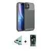 MARSİLYAN™- iPhone 11 Kılıf Eksen Form Prime - Şeffaf 360 Full Body Arka Koruyucu + Raze Metal Kamera Lens - MI