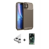 MARSİLYAN™- iPhone 11 Kılıf Eksen Form Prime - Şeffaf 360 Full Body Arka Koruyucu + Raze Metal Kamera Lens - GS