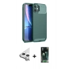 MARSİLYAN™- iPhone 11 Kılıf Eksen Form Prime - Şeffaf 360 Full Body Arka Koruyucu + Raze Metal Kamera Lens - GS