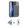 MARSİLYAN™- iPhone 11 Kılıf Eksen Form Prime - Şeffaf Pasifik Cam Ekran Koruyucu + Raze Metal Kamera Lens - KI