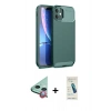 MARSİLYAN™- iPhone 11 Kılıf Eksen Form Prime - Şeffaf Pasifik Cam Ekran Koruyucu + Raze Metal Kamera Lens - KI