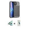 MARSİLYAN™- iPhone 11 Kılıf Eksen Form Prime - Şeffaf Pasifik Cam Ekran Koruyucu + Mavi Raze Metal Kamera Lens