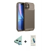 MARSİLYAN™- iPhone 11 Kılıf Eksen Form Prime - Şeffaf Pasifik Cam Ekran Koruyucu + Mavi Raze Metal Kamera Lens