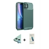 MARSİLYAN™- iPhone 11 Kılıf Eksen Form Prime - Şeffaf Pasifik Cam Ekran Koruyucu + Mavi Raze Metal Kamera Lens
