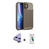 MARSİLYAN™- iPhone 11 Kılıf Eksen Form Prime - Şeffaf Pasifik Cam Ekran Koruyucu + Raze Metal Kamera Lens - MR