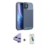 MARSİLYAN™- iPhone 11 Kılıf Eksen Form Prime - Şeffaf Pasifik Cam Ekran Koruyucu + Raze Metal Kamera Lens - MR