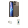 MARSİLYAN™- iPhone 11 Kılıf Eksen Form Prime - Şeffaf Pasifik Cam Ekran Koruyucu + Pers Alüminyum Kamera Lens - GD